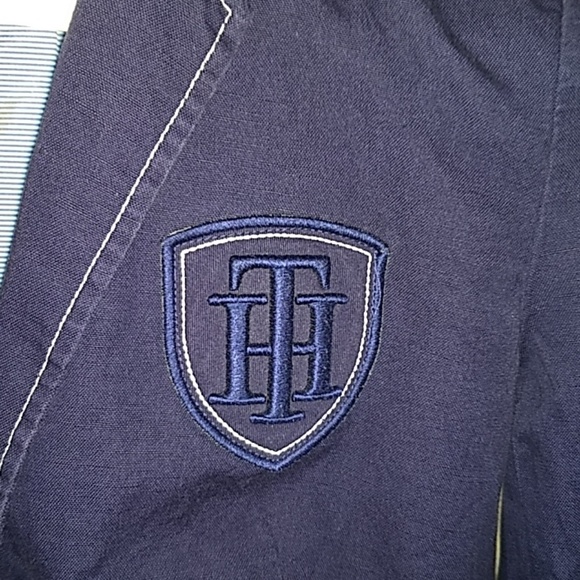 Tommy Hilfiger Navy Blue Blazer White Stitching 8 - Picture 3 of 6